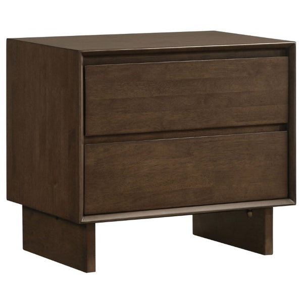 English Elm Hemlock Solid Wood Nightstand with Two Felt-Lined Drawers for Modern Bedrooms B2777P536495