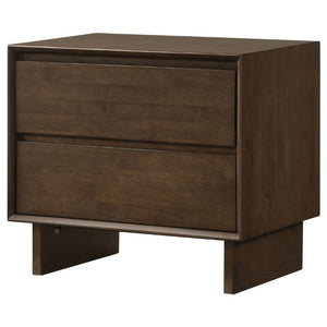 English Elm Hemlock Solid Wood Nightstand with Two Felt-Lined Drawers for Modern Bedrooms B2777P536495