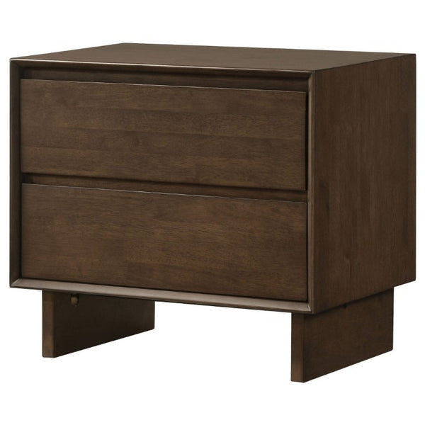 English Elm Hemlock Solid Wood Nightstand with Two Felt-Lined Drawers for Modern Bedrooms B2777P536495