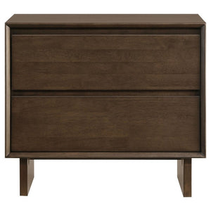 English Elm Hemlock Solid Wood Nightstand with Two Felt-Lined Drawers for Modern Bedrooms B2777P536495
