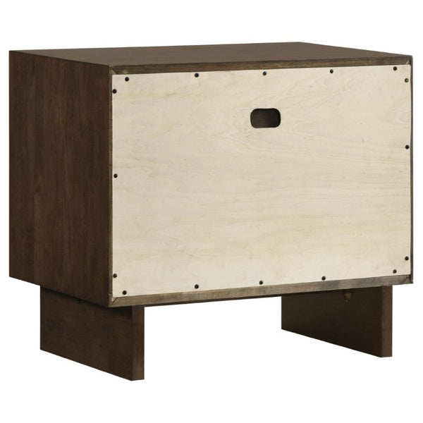 English Elm Hemlock Solid Wood Nightstand with Two Felt-Lined Drawers for Modern Bedrooms B2777P536495