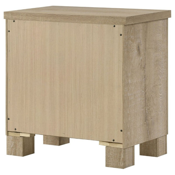 English Elm Sansome Modern Farmhouse Two Drawer Nightstand Weathered Oak Veneer Bedside Storage B2777P536496