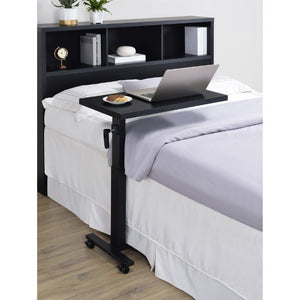 English Elm Geary Rolling C-Shaped Side Table with Hand Crank Height Adjustment and Locking Casters B2777P536499