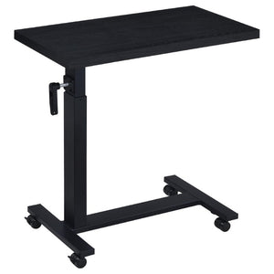 English Elm Geary Rolling C-Shaped Side Table with Hand Crank Height Adjustment and Locking Casters B2777P536499