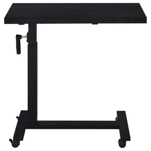 English Elm Geary Rolling C-Shaped Side Table with Hand Crank Height Adjustment and Locking Casters B2777P536499