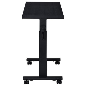 English Elm Geary Rolling C-Shaped Side Table with Hand Crank Height Adjustment and Locking Casters B2777P536499