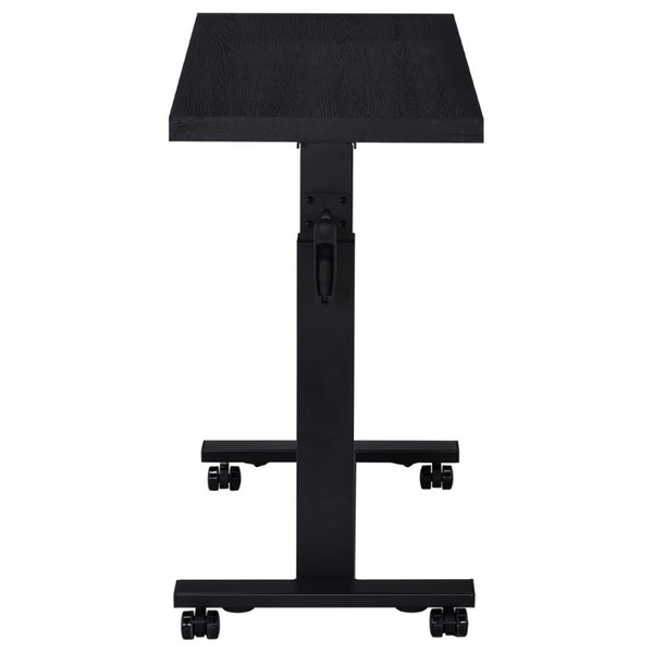 English Elm Geary Rolling C-Shaped Side Table with Hand Crank Height Adjustment and Locking Casters B2777P536499