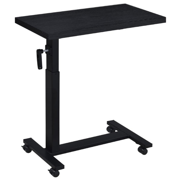English Elm Geary Rolling C-Shaped Side Table with Hand Crank Height Adjustment and Locking Casters B2777P536499