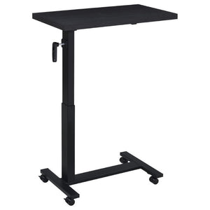 English Elm Geary Rolling C-Shaped Side Table with Hand Crank Height Adjustment and Locking Casters B2777P536499