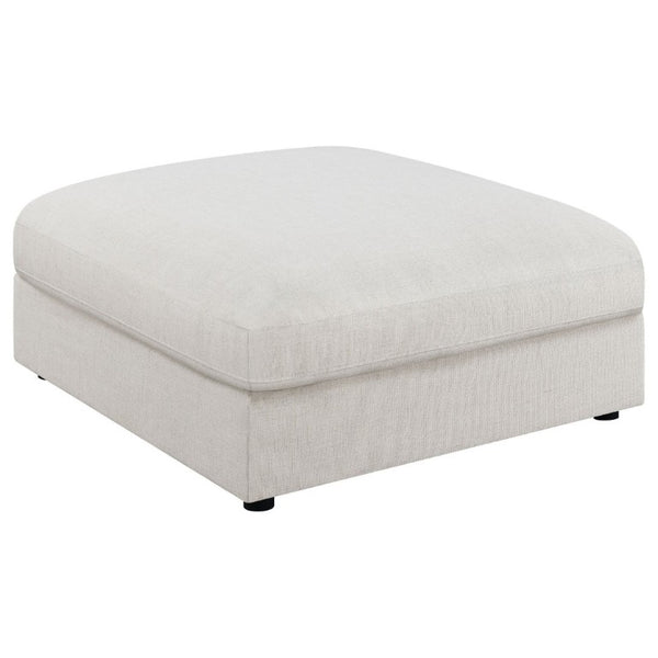 English Elm Duncan Square Upholstered Ottoman Foam Cushion Neutral Living Room Accent Seat B2777P536503