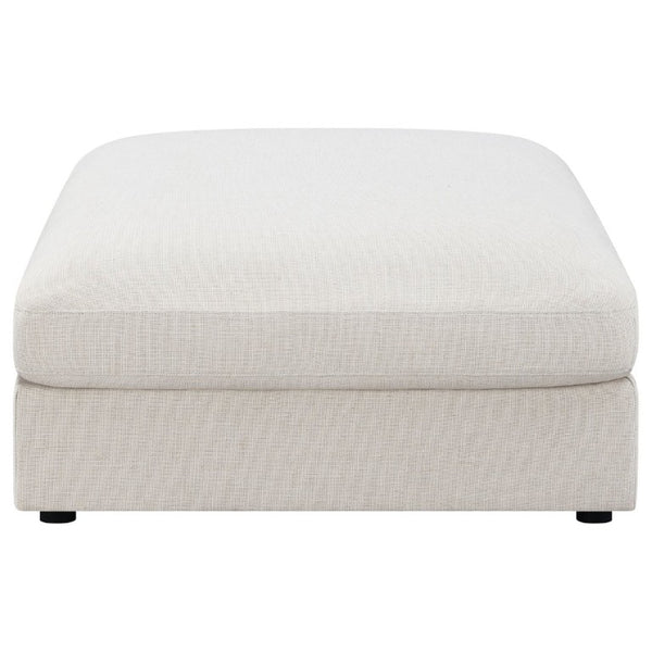 English Elm Duncan Square Upholstered Ottoman Foam Cushion Neutral Living Room Accent Seat B2777P536503