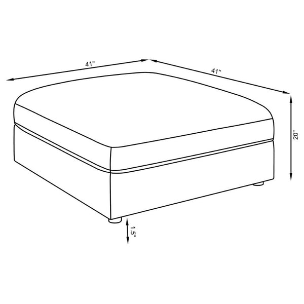 English Elm Duncan Square Upholstered Ottoman Foam Cushion Neutral Living Room Accent Seat B2777P536503