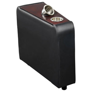 English Elm Nseluka Leatherette Wedge Console with Gel Memory Foam Top and Steel Cupholders B2777P536506