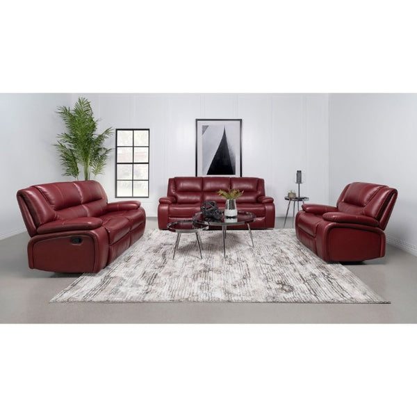 English Elm Elodie Tufted Faux Leather Glider Recliner with Pillowtop Arms for Cozy Dens B2777P536507