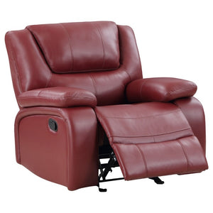 English Elm Elodie Tufted Faux Leather Glider Recliner with Pillowtop Arms for Cozy Dens B2777P536507