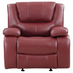 English Elm Elodie Tufted Faux Leather Glider Recliner with Pillowtop Arms for Cozy Dens B2777P536507