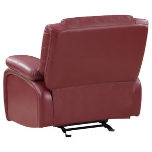 English Elm Elodie Tufted Faux Leather Glider Recliner with Pillowtop Arms for Cozy Dens B2777P536507