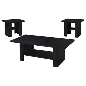 English Elm Salton Black Oak 3 Piece Living Room Table Set with Open Shelf Storage Modern B2777P536508