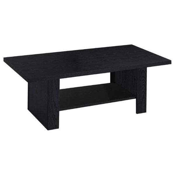 English Elm Salton Black Oak 3 Piece Living Room Table Set with Open Shelf Storage Modern B2777P536508