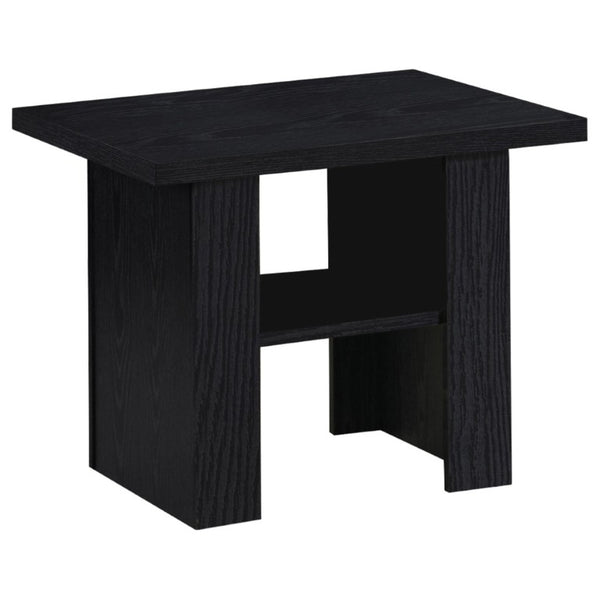 English Elm Salton Black Oak 3 Piece Living Room Table Set with Open Shelf Storage Modern B2777P536508
