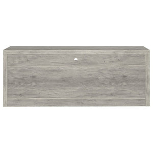 English Elm Bergeron Driftwood Finish Media Console with Two Drawers for Farmhouse Living Rooms B2777P536509