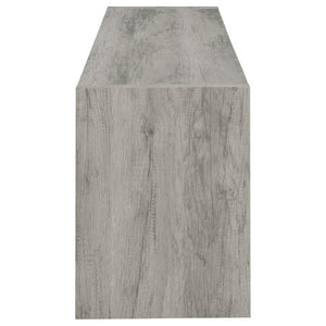 English Elm Conifer Low Profile Media Console with Weathered Wood Finish for Large Living Rooms B2777P536510