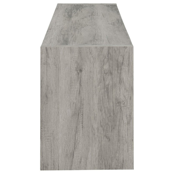 English Elm Conifer Low Profile Media Console with Weathered Wood Finish for Large Living Rooms B2777P536510
