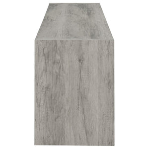 English Elm Conifer Low Profile Media Console with Weathered Wood Finish for Large Living Rooms B2777P536510