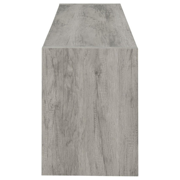 English Elm Conifer Low Profile Media Console with Weathered Wood Finish for Large Living Rooms B2777P536510