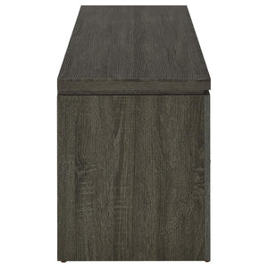 English Elm Weathered Grey 59 Inch TV Console with Two Drawers Open Shelf Farmhouse Storage B2777P536512