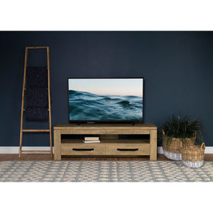English Elm Tesoro Mango Distressed Engineered Wood TV Stand with Drawers for Farmhouse Spaces B2777P536513