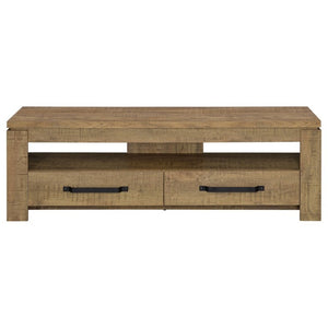 English Elm Tesoro Mango Distressed Engineered Wood TV Stand with Drawers for Farmhouse Spaces B2777P536513