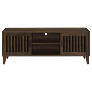 English Elm Jenine Slatted Door Farmhouse TV Stand with Dark Pine Finish for Living Rooms B2777P536514