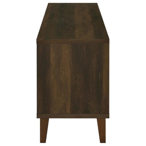 English Elm Jenine Slatted Door Farmhouse TV Stand with Dark Pine Finish for Living Rooms B2777P536514
