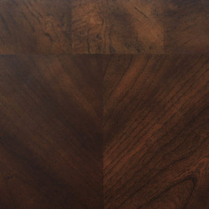English Elm Bianca Square End Table with Tempered Glass Top Two Shelves and Merlot Wood Finish B2777P536515