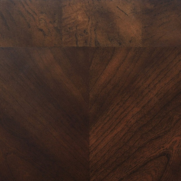 English Elm Bianca Square End Table with Tempered Glass Top Two Shelves and Merlot Wood Finish B2777P536515