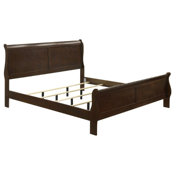 English Elm Graffenstaden Curved Sleigh King Bed Cappuccino Finish Warm Wood Bedroom Frame B2777S00005