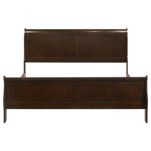 English Elm Graffenstaden Curved Sleigh King Bed Cappuccino Finish Warm Wood Bedroom Frame B2777S00005