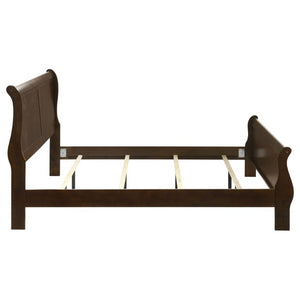 English Elm Graffenstaden Curved Sleigh King Bed Cappuccino Finish Warm Wood Bedroom Frame B2777S00005