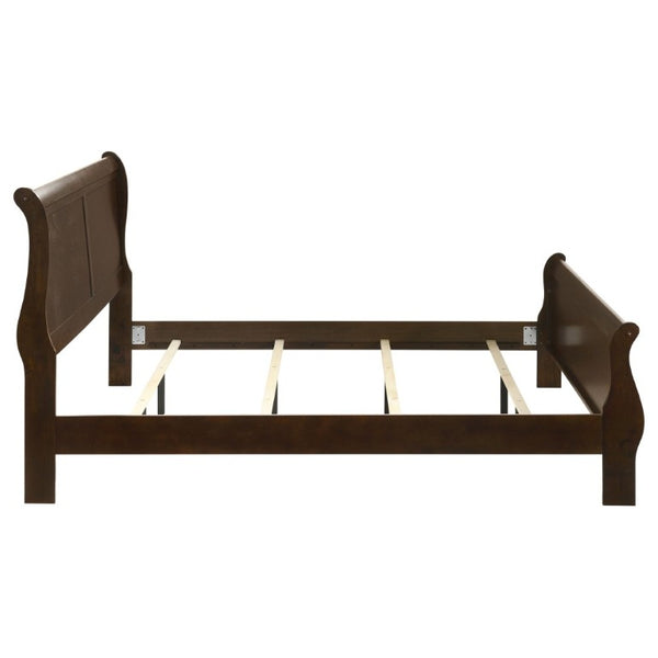 English Elm Graffenstaden Curved Sleigh King Bed Cappuccino Finish Warm Wood Bedroom Frame B2777S00005