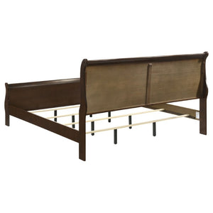 English Elm Graffenstaden Curved Sleigh King Bed Cappuccino Finish Warm Wood Bedroom Frame B2777S00005