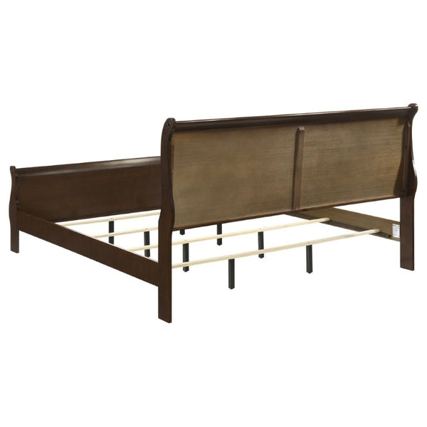 English Elm Graffenstaden Curved Sleigh King Bed Cappuccino Finish Warm Wood Bedroom Frame B2777S00005