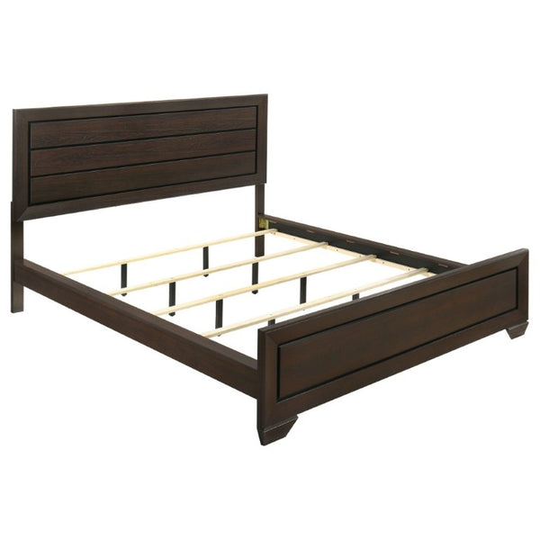 English Elm Villeparisis Panel Bed Rich Cocoa Wood Grain Headboard for Primary Bedroom B2777S00009