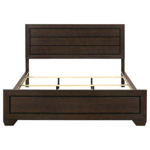 English Elm Villeparisis Panel Bed Rich Cocoa Wood Grain Headboard for Primary Bedroom B2777S00009