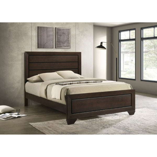English Elm Harrison Queen Panel Bed with Picture Frame Detailing in a Tailored Cocoa Finish B2777S00010