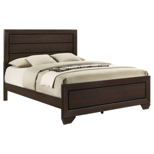 English Elm Harrison Queen Panel Bed with Picture Frame Detailing in a Tailored Cocoa Finish B2777S00010