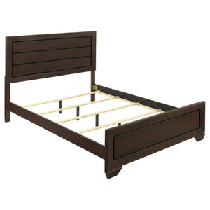 English Elm Harrison Queen Panel Bed with Picture Frame Detailing in a Tailored Cocoa Finish B2777S00010