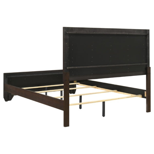 English Elm Harrison Queen Panel Bed with Picture Frame Detailing in a Tailored Cocoa Finish B2777S00010