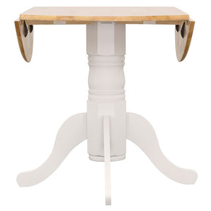 English Elm Natural Hardwood Drop Leaf Pedestal Dining Table for Cozy Breakfast Nooks B2777S00016