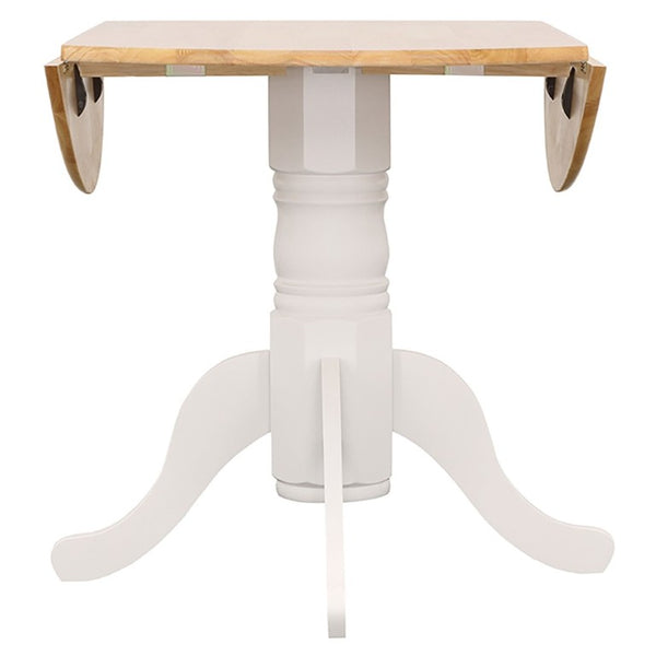 English Elm Natural Hardwood Drop Leaf Pedestal Dining Table for Cozy Breakfast Nooks B2777S00016